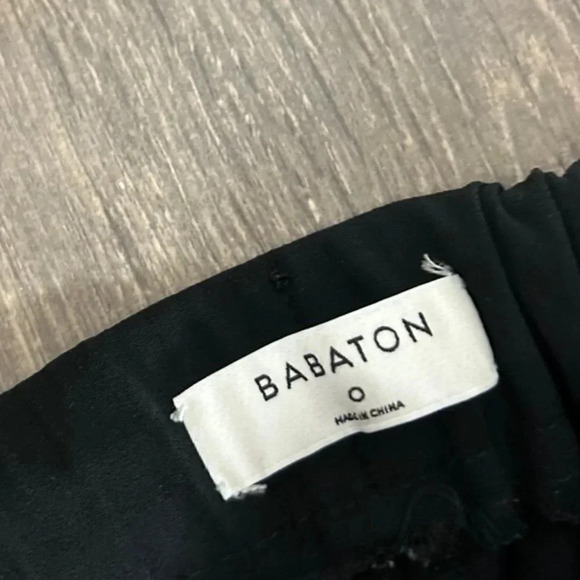 Aritzia Babaton Conan Pant Terado Side Stripe Crop Trousers Straight Leg Black - Picture 8 of 13